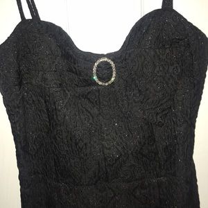 Betsey Johnson black lace sparkle dress Sz 2